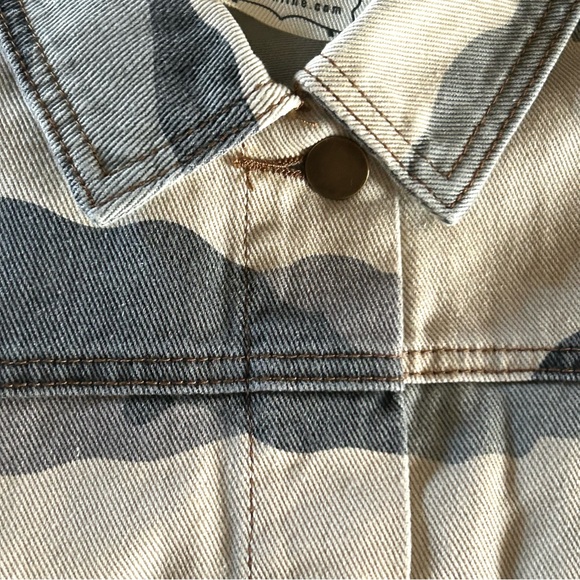 🌸NWT Easel Camo Styler Washed Twill Jacket. Grey/ Creme. 1 SM 1 MED 1 LRG - Picture 7 of 11